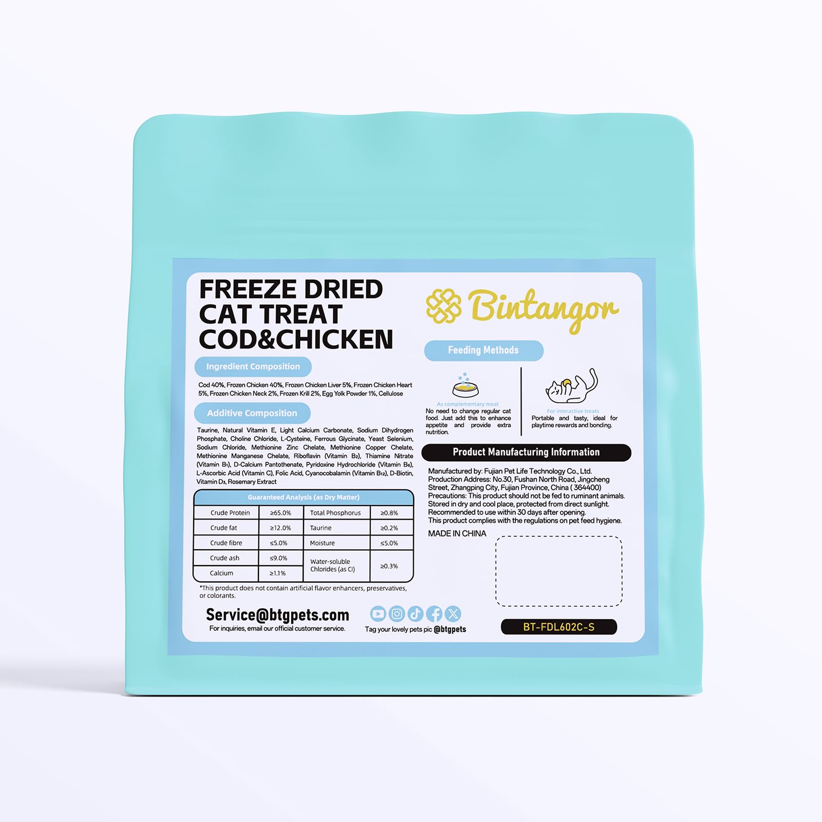 Bintangor Freeze Dried cod & Chicken(3oz) cat Treat