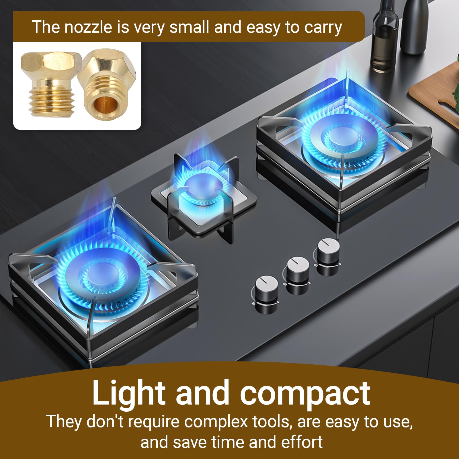 5 Pièces Gicleur Gaz Butane Universels, Injecteur De Gaz Gicleur