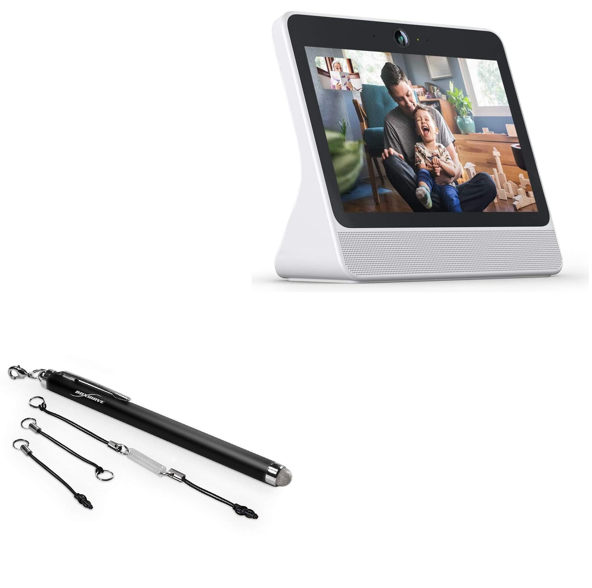 BoxWave Stylus Pen Compatible with Facebook Portal (1st Gen 2018) - EverTouch Capacitive Stylus, Fiber Tip Capacitive Stylus Pen for Facebook Portal (1st Gen 2018) - Jet Black
