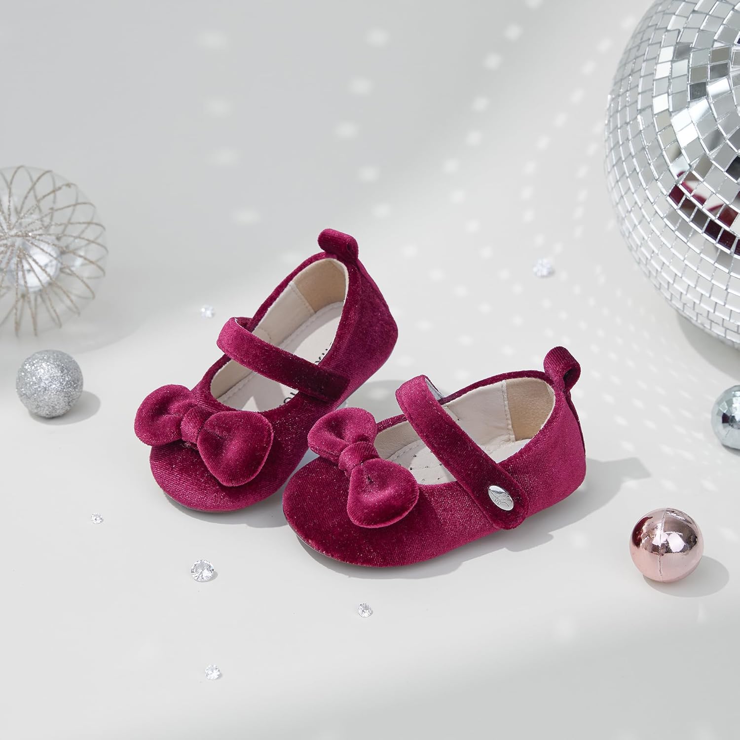 Felix & Flora Soft Sole Baby Shoes - Infant Baby Girls Ballet Flats Moccasinss Rubber Sole Walking Crib Shoes - Image 3