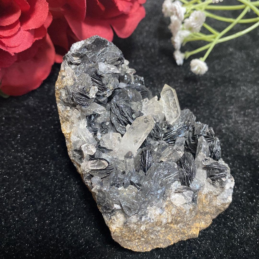 スペキュラーヘマタイト水晶クラスター スペキュラーヘマタイト水晶クラスター