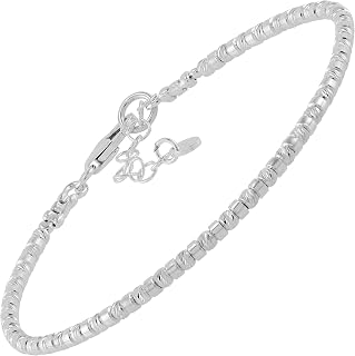 Timeless Simplicity' Sterling Silver Beaded Bracelet, 7 + 1 inches (3mm)