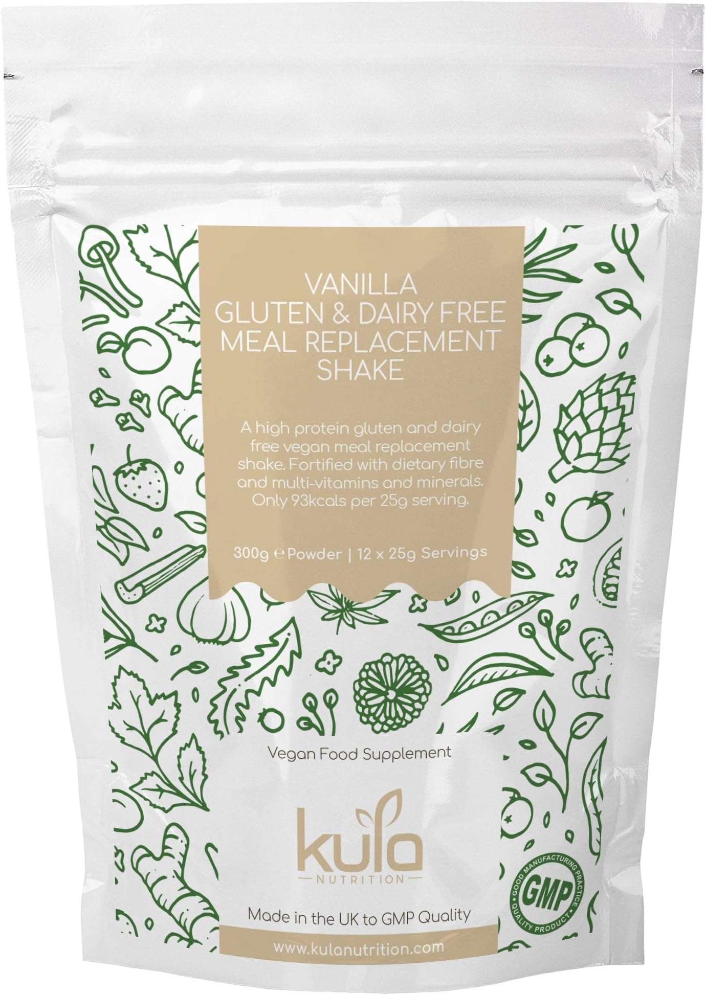 Vegan Dairy and Gluten Free Meal Replacement Shake For Weight Loss Support - 12 Servings - 300g - Vanilla Slim Shake - Low Calorie Diet Drink (Only 88kcals) - High Protein, Low Sugar and Low Fat.
