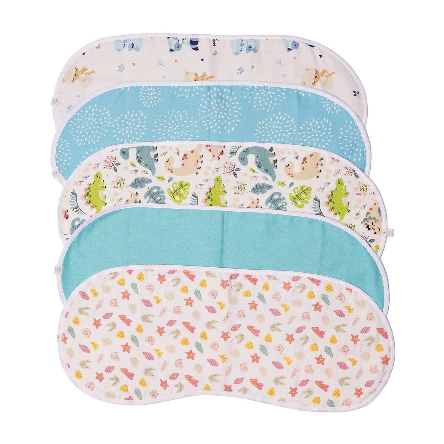 TIDY SLEEP Muslin Burp Cloths (Lightweight and Absorbent Cotton Muslin Cloth) Assorted Colour (5)-image-15