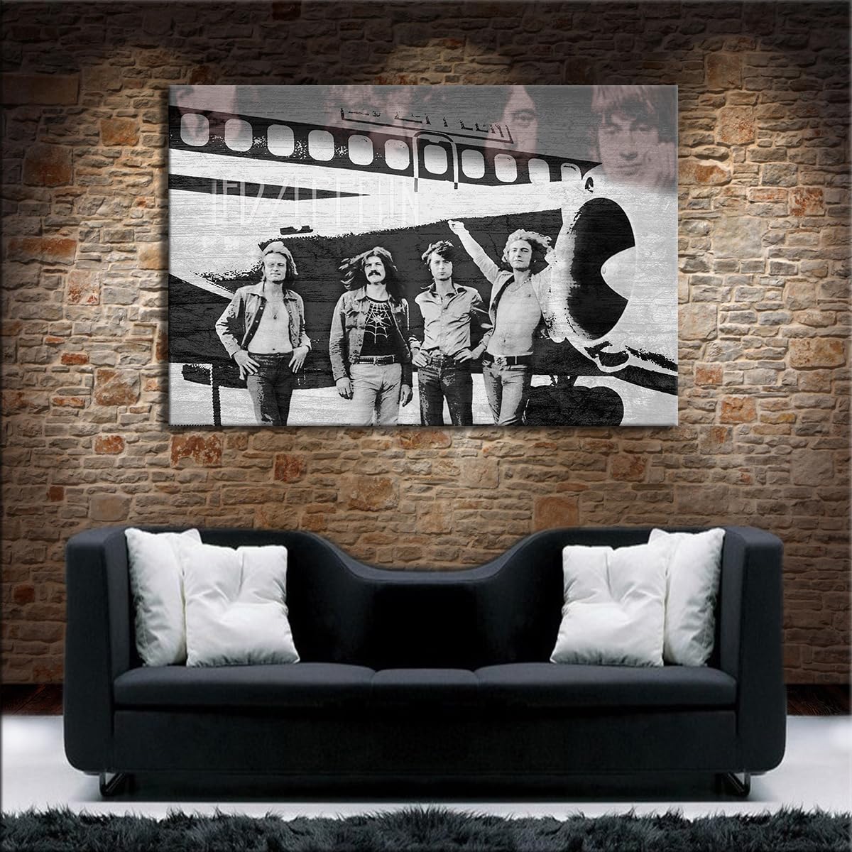 Myartstyle - Bilder Led Zeppelin Band 100 x 70 cm Leinwandbild Xxl - Wandbild 1 Teilig - Gerahmter Kunstdruck Musik w-s-2023-115