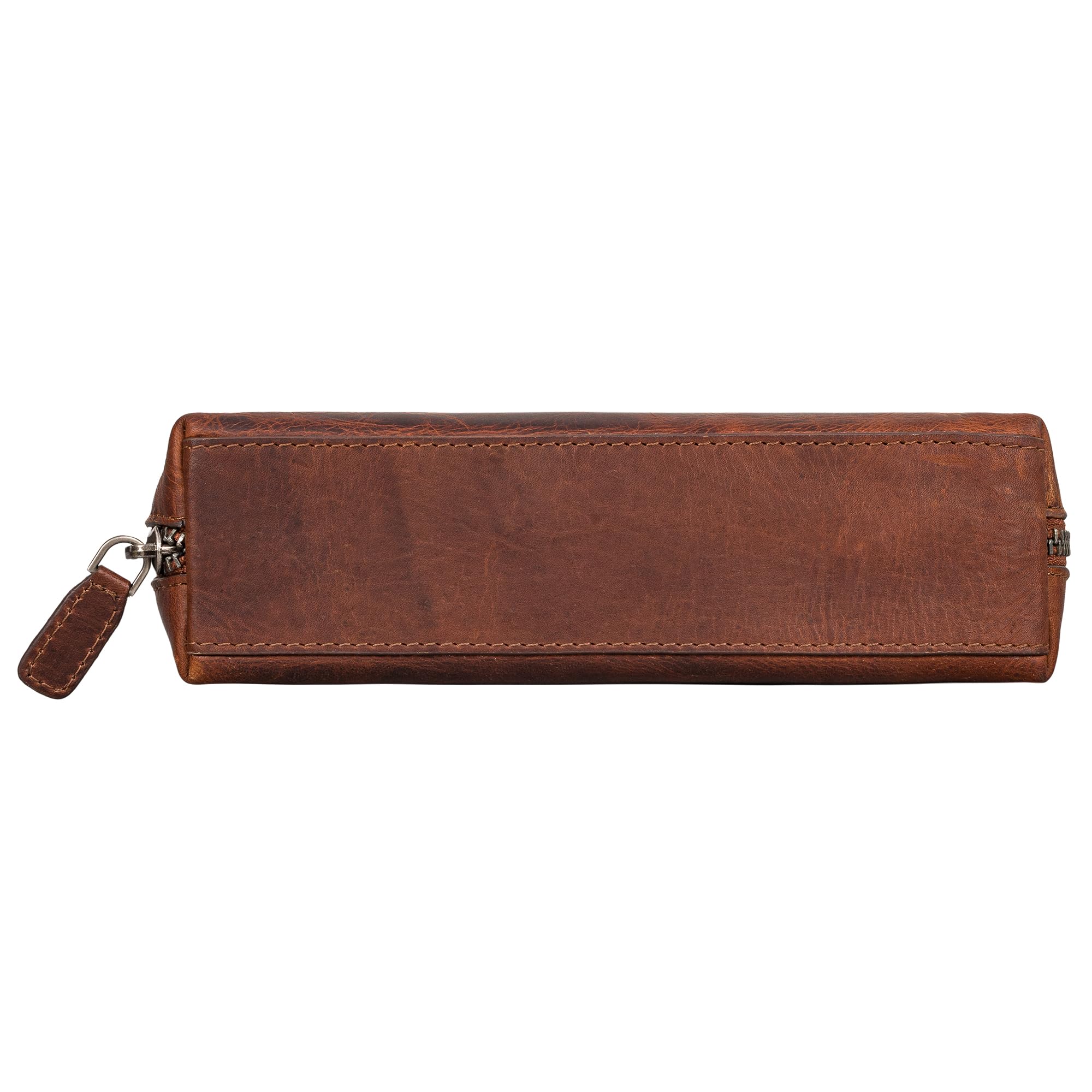 STILORD 'Alfons' Slim Pencil case Leather Vintage with Zipper Cosmetic Bag Pencil case Pencil roll Pencil case case Genuine Leather - Image 4