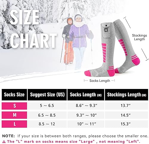 Miniatura 4 de Heated Socks for Men Women Rechargeable Washable 19.24WH 7.4V Battery Operated Heating Socks with APP Remote Control for Hunting Ice Fishing Camping