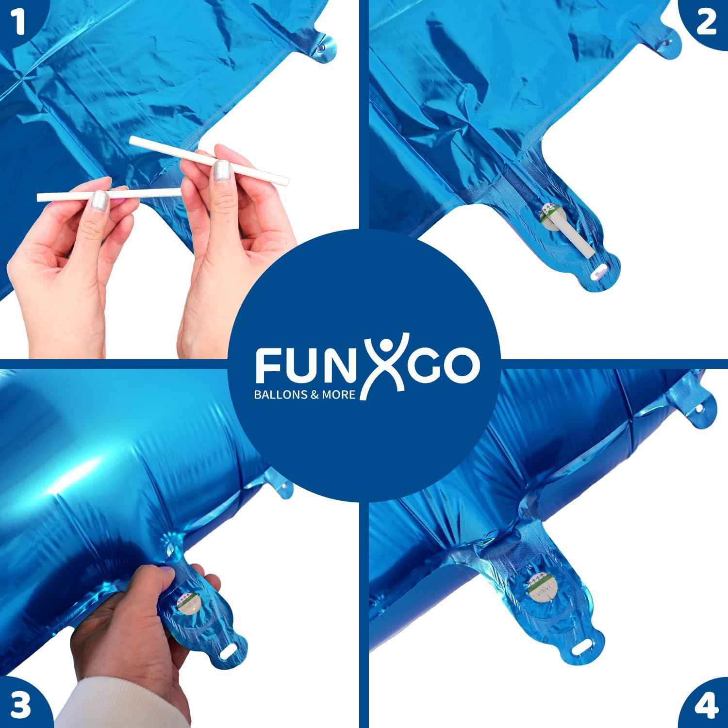 Folieballonnen hartjes set donker blauw (5 stuks