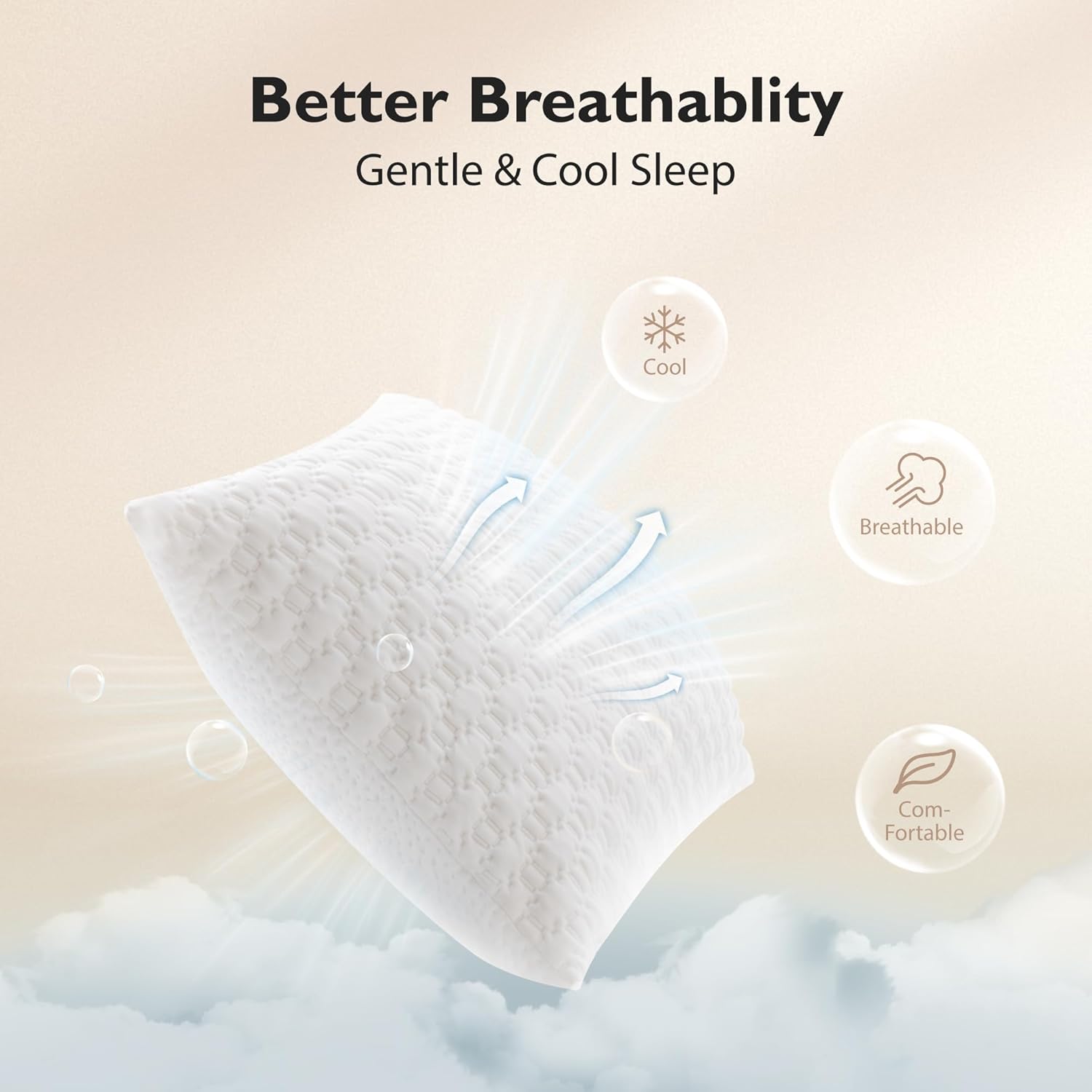 ALPHA HOME King Size Pillows- Adjustable Shredded Memory Foam Pillow for Back, Side, and Stomach Sleepers, Neck Pain Relief with Machine Washable Case - Image 8