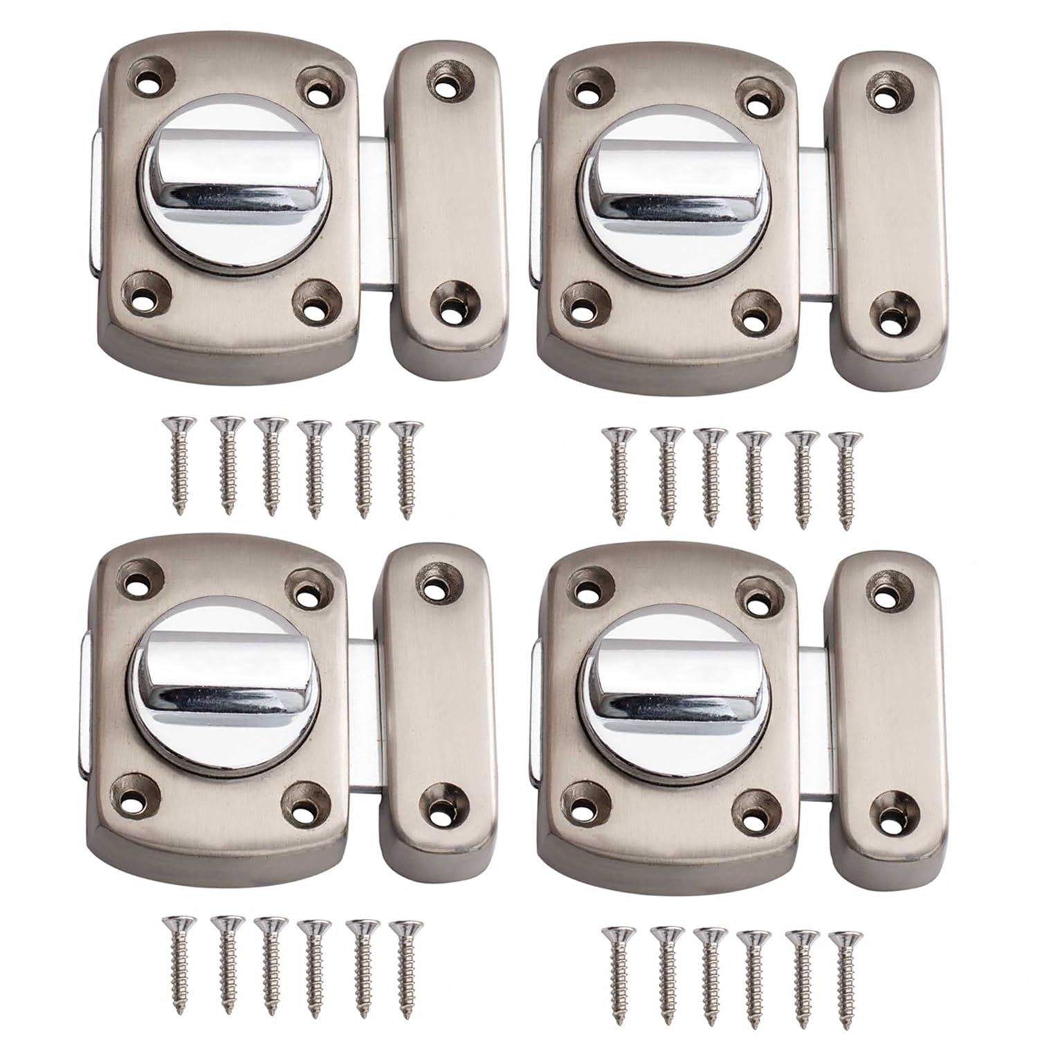 Zureni Stainless Steel Rotary Latch Heavy Duty Sliding Door Lock Superbolt Hinged Bolt Gate Closure with Smooth Locking Mechanism (Pack of 4) (B0C6YDMT25) Amazon Price History, Amazon Price Tracker