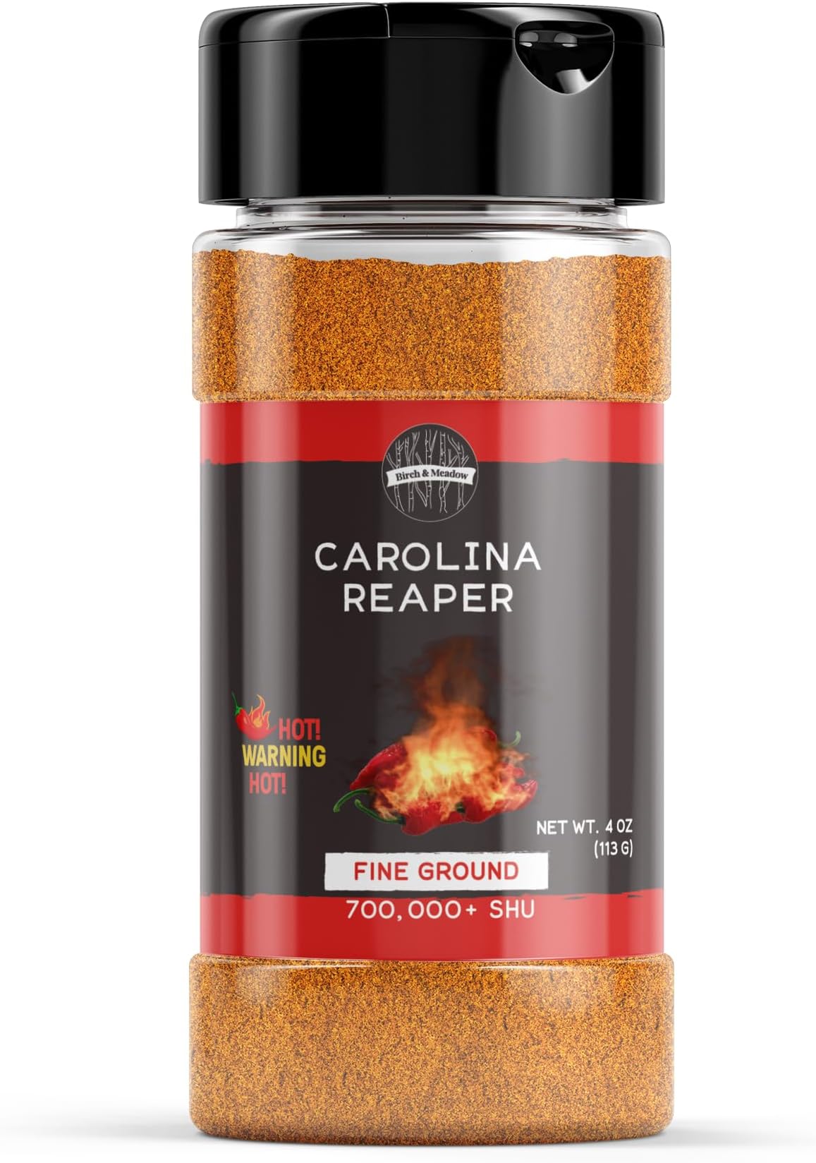 Birch & Meadow 4 oz of Carolina Reaper Chile Pepper Powder, Extremely Hot, Over 700,000 SHU