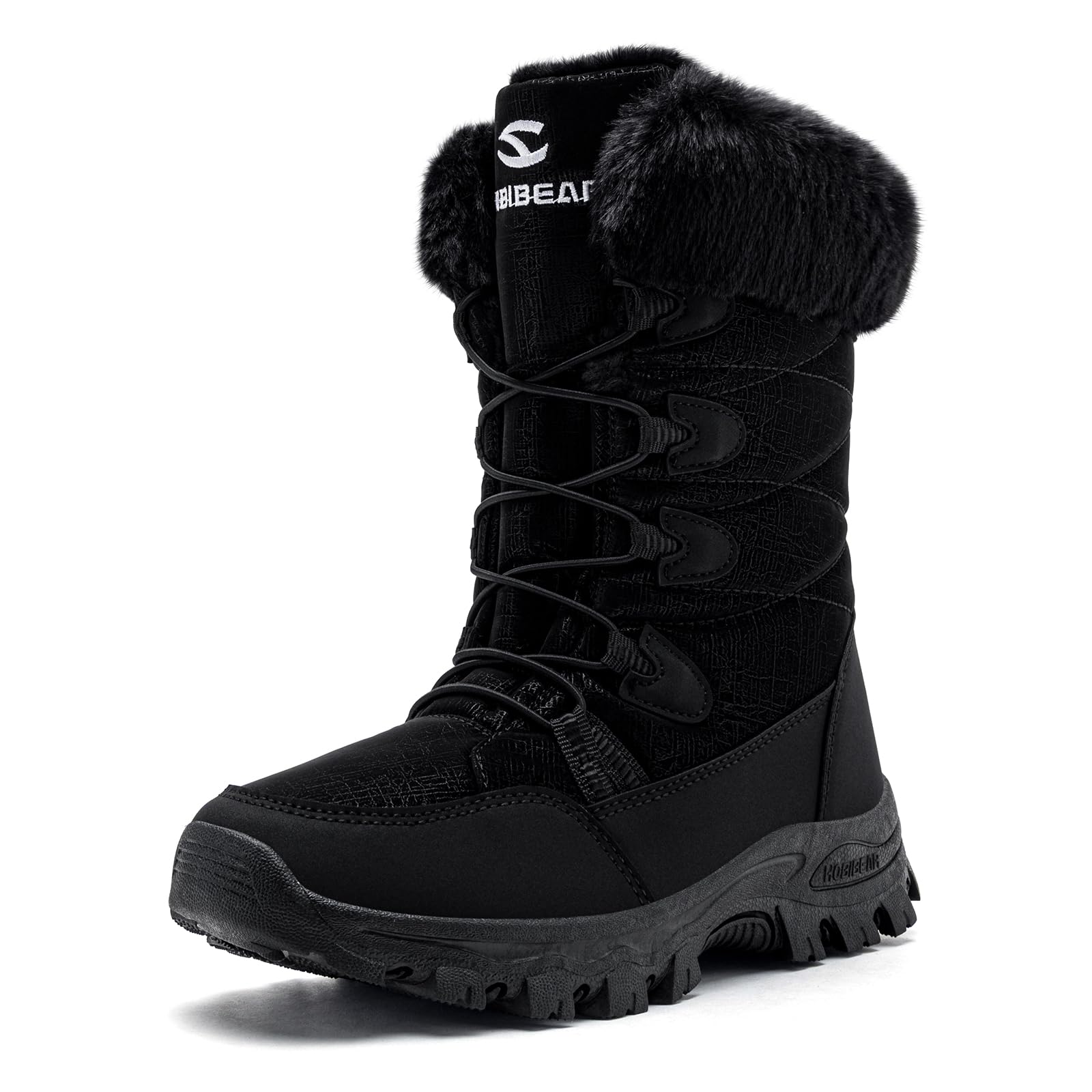 HOBIBEAR Kids Winter Snow Boots Waterproof Outdoor Warm Faux Fur Lined Shoes