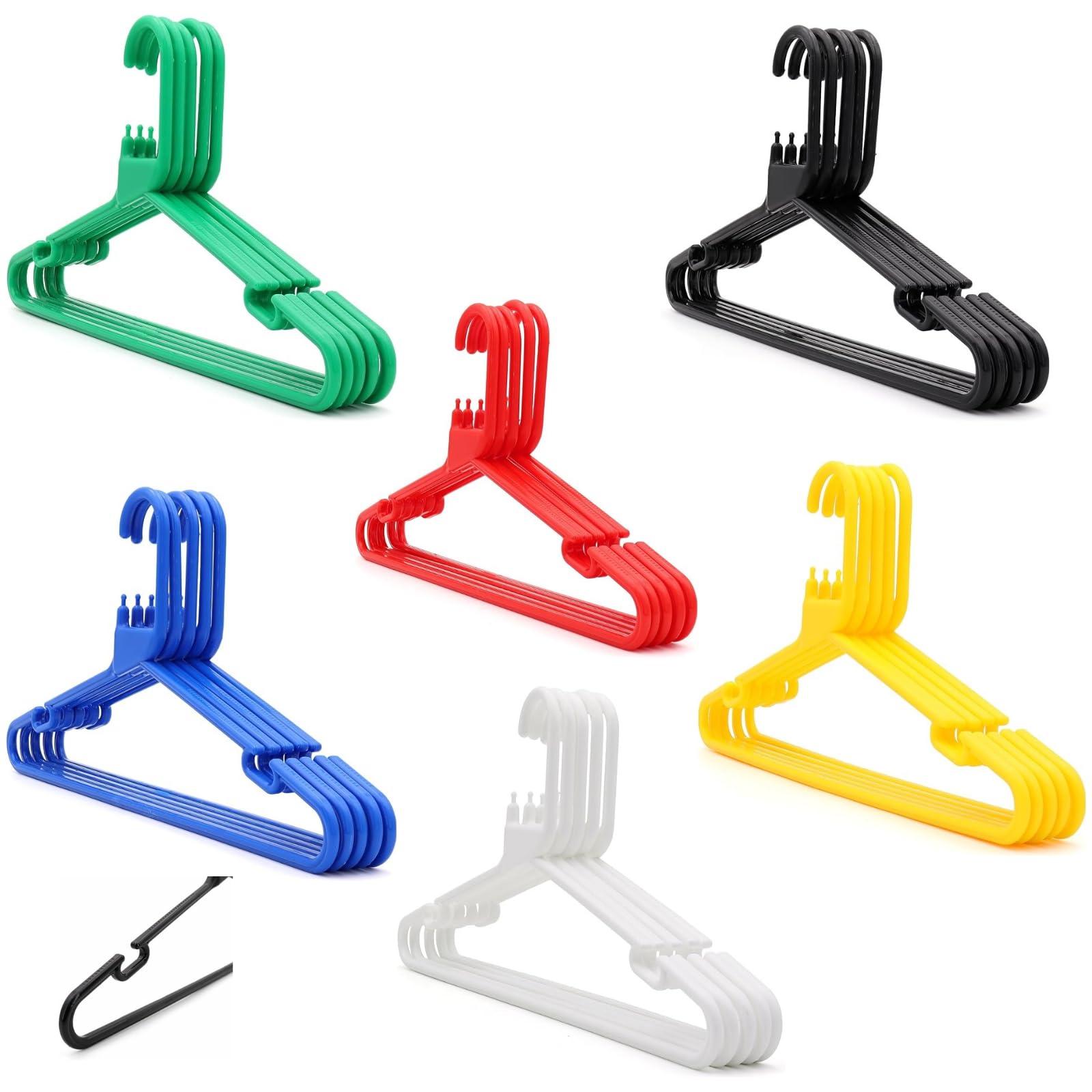 Heavy Duty Plastic Adult Coat Hangers with Trouser Bar & Shoulder Notches – Strong & Colourful Clothes Hangers for Coats, Suits, Shirts, Skirts – Home & Retail Use — image 1