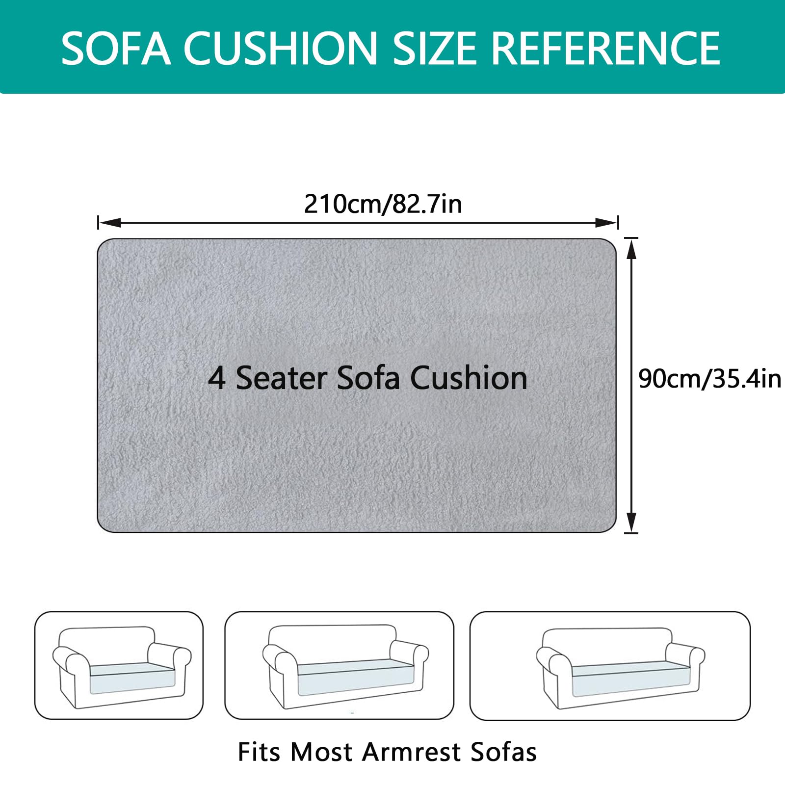 ShowyLive Soft Velvet Sofa Cover 1 2 3 4 Seater Non-Slip Couch Sofa Slipcovers Sofa Cushion Covers Sofa Protectors from Pets/Kids/Dogs (Khaki - Image 3