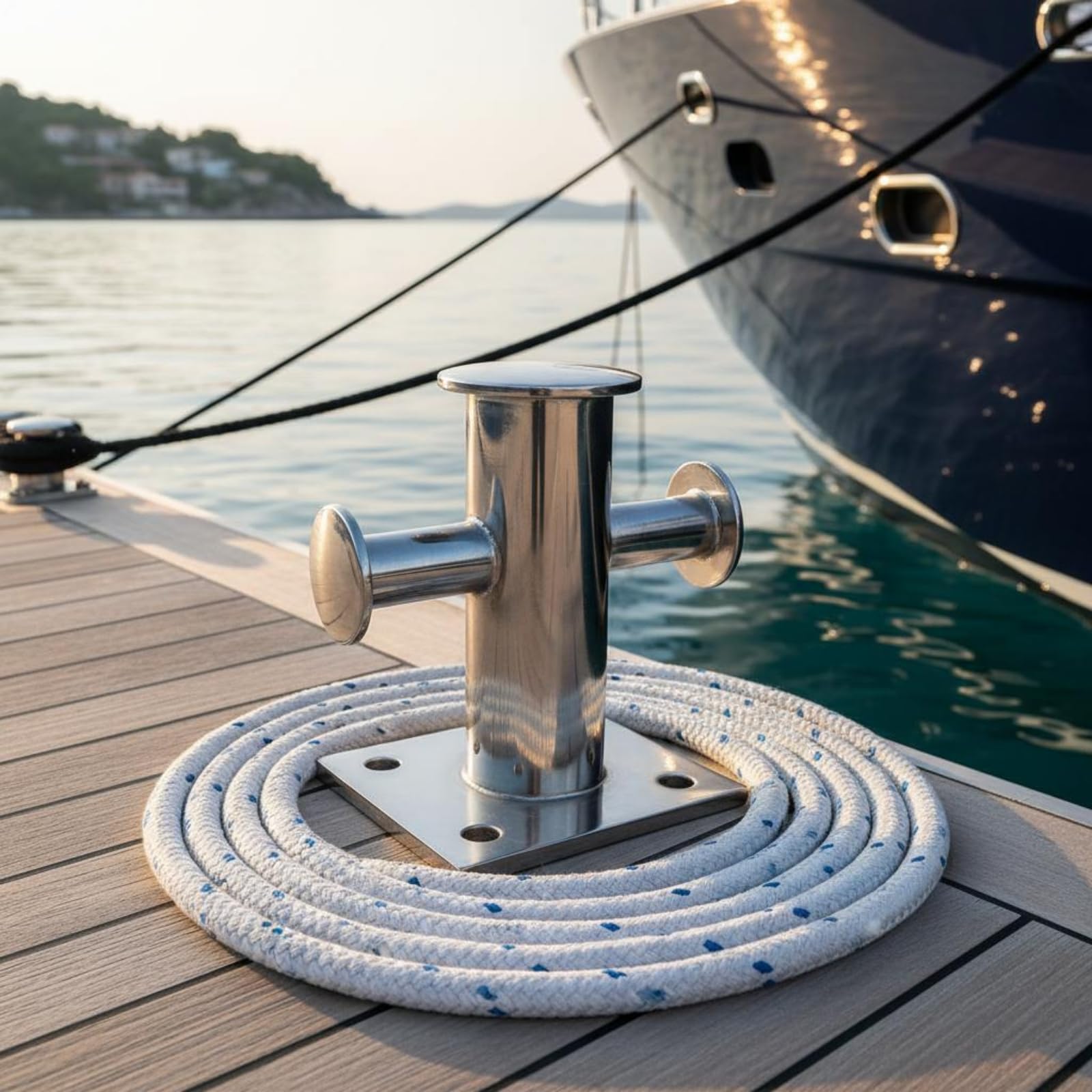 Kreuzpoller korrosionsbeständig Mooring-Poller rostbeständig Mooring Poller für yachthafen, bootssteg, Schiff, 100 100 Einzelkreuz-Poller 304 Material