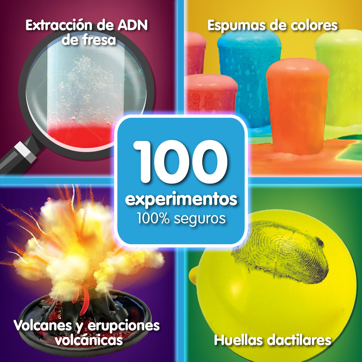 Science4you 100 Experimentos Científicos para Niño 8 9 10 11 Años - Kit Científico Educativo, Aprende Física, Química, Geología y Biología, Juguetes y Regalos Educativos para Niños 8 9 10 11+ Años