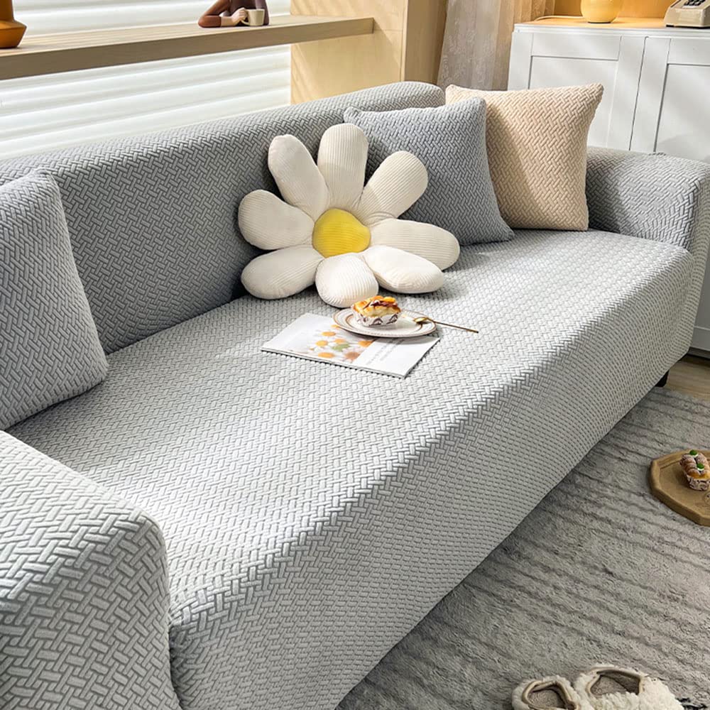 Housse de canapé pour animaux de compagnie en jacquard gris 1 place