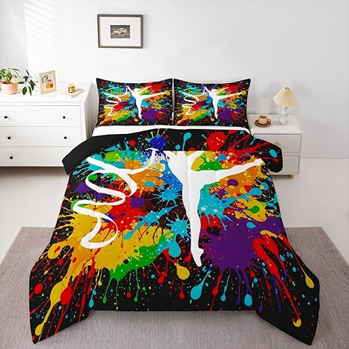 Erosebridal Girls Gymnastics Sports Comforter Set - Queen Size Gymnastics Beddin