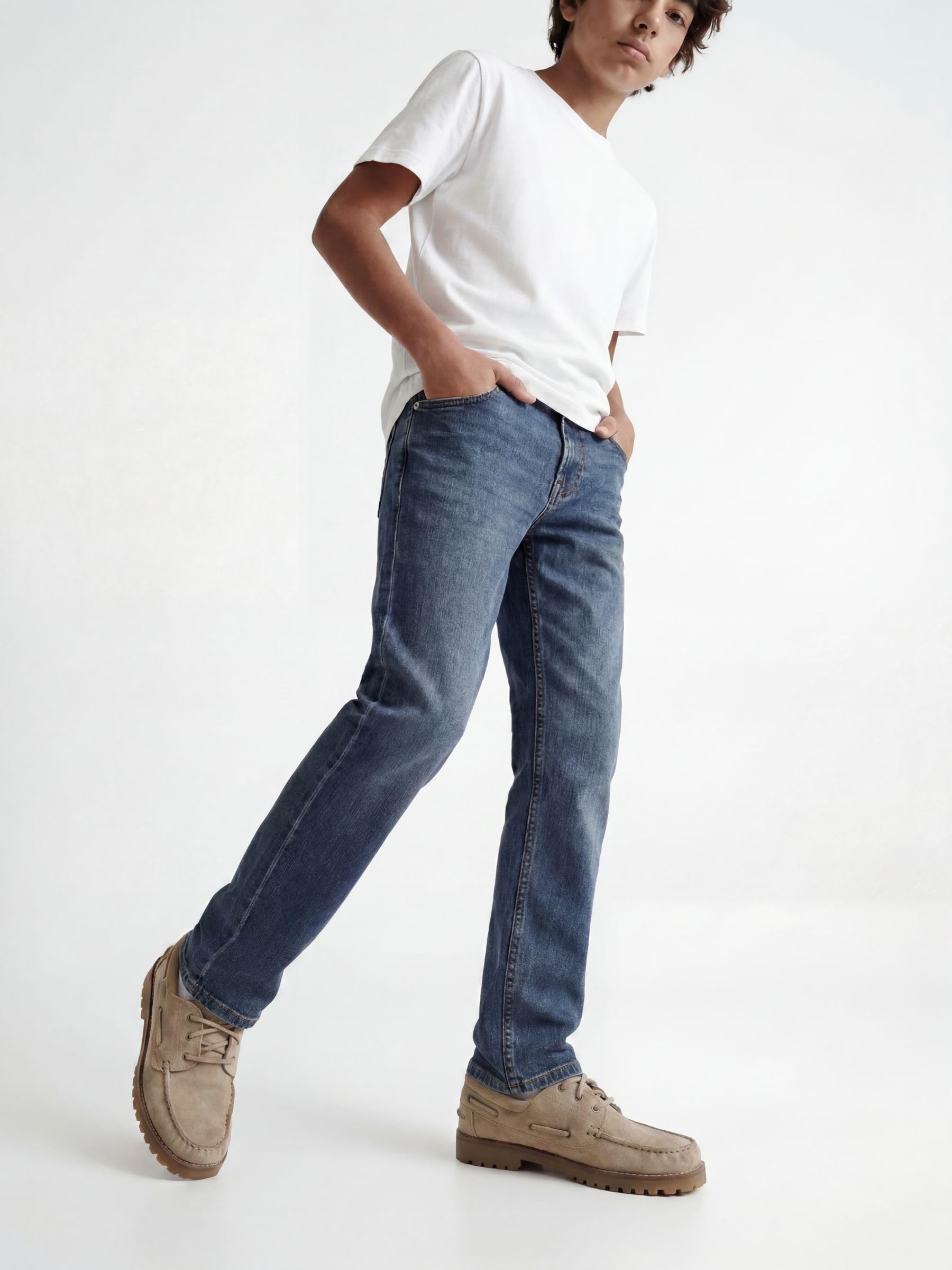 JACK & JONES Jjiclark Jjorig Stretch Sq 223 Noos Jnr Garçon Jeans, Bleu, 164