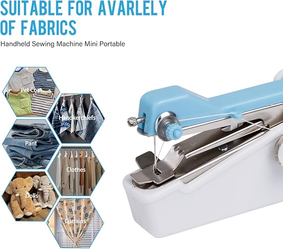 Handheld Sewing Machine CS101,Sewing Machines for Beginners, Portable Electric Mini and Samll Hand Held Sewing Machines Kit for Adults and Kids for Quick Stitching for Hemming and Patches