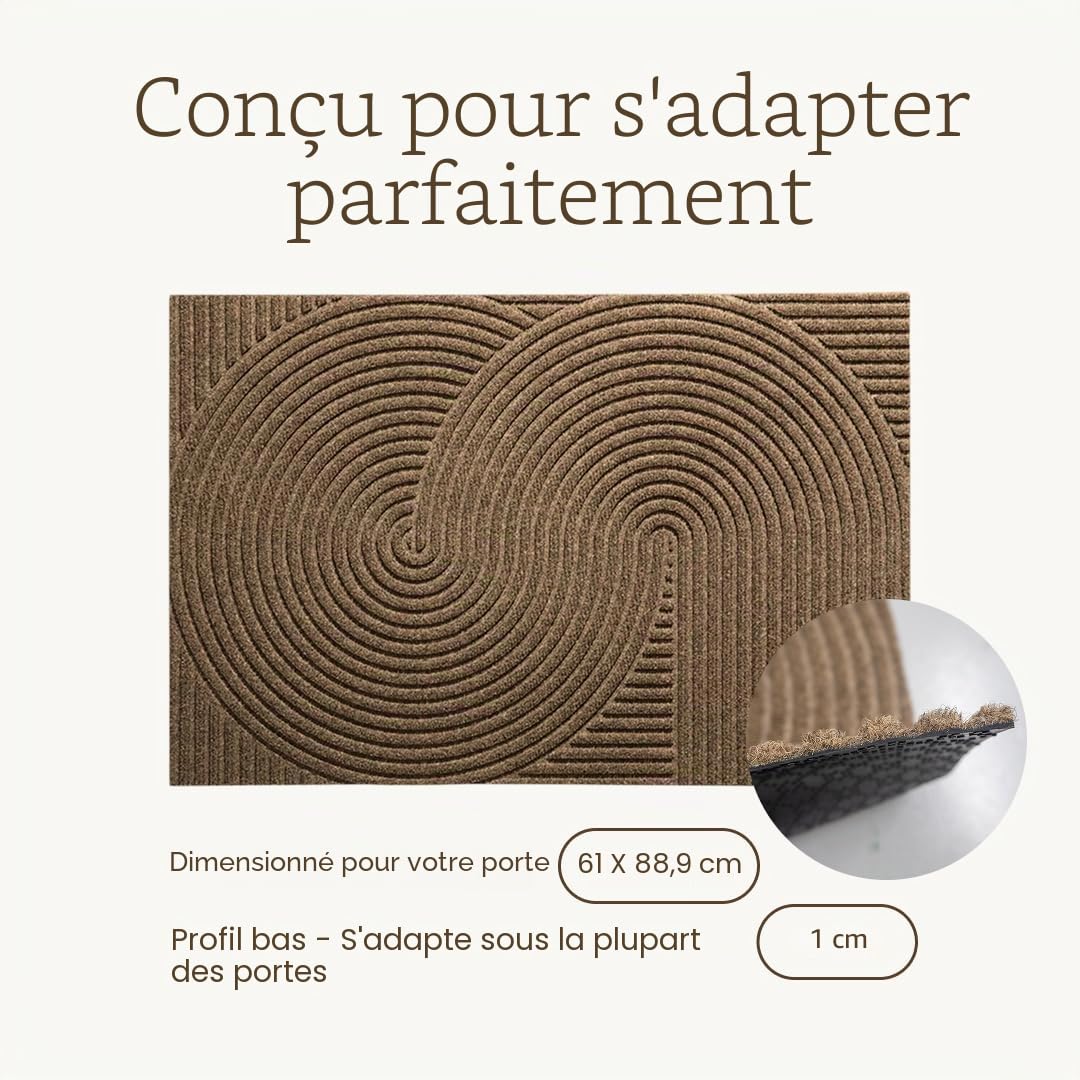 Paillasson d'entrée en sable, tapis d'entrée d'intérieur et d'extérieur imperméable, décoration d'intérieur scandinave moderne, antidérapant, paillasson d'automne, tapis lavable de 61 x 91 cm