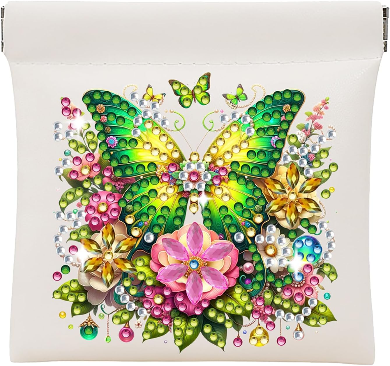 Cardinal and Flowers DIY PU Diamond Art Storage Bag Diamond