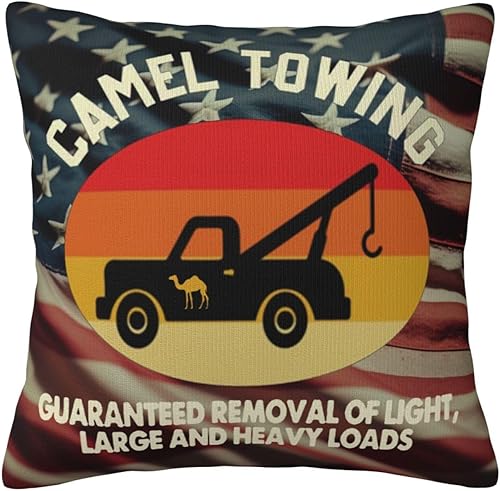 Miniatura 2 de Camel Towing When It's Wedged in Tight We'll Pull It Out 18x18in Throw Pillow Covers Home Decor for Bed Sofa