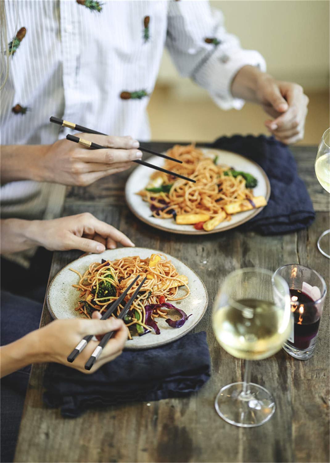 Amazon | 10ペアのグラスファイバー箸9.4インチキッチンダイニング