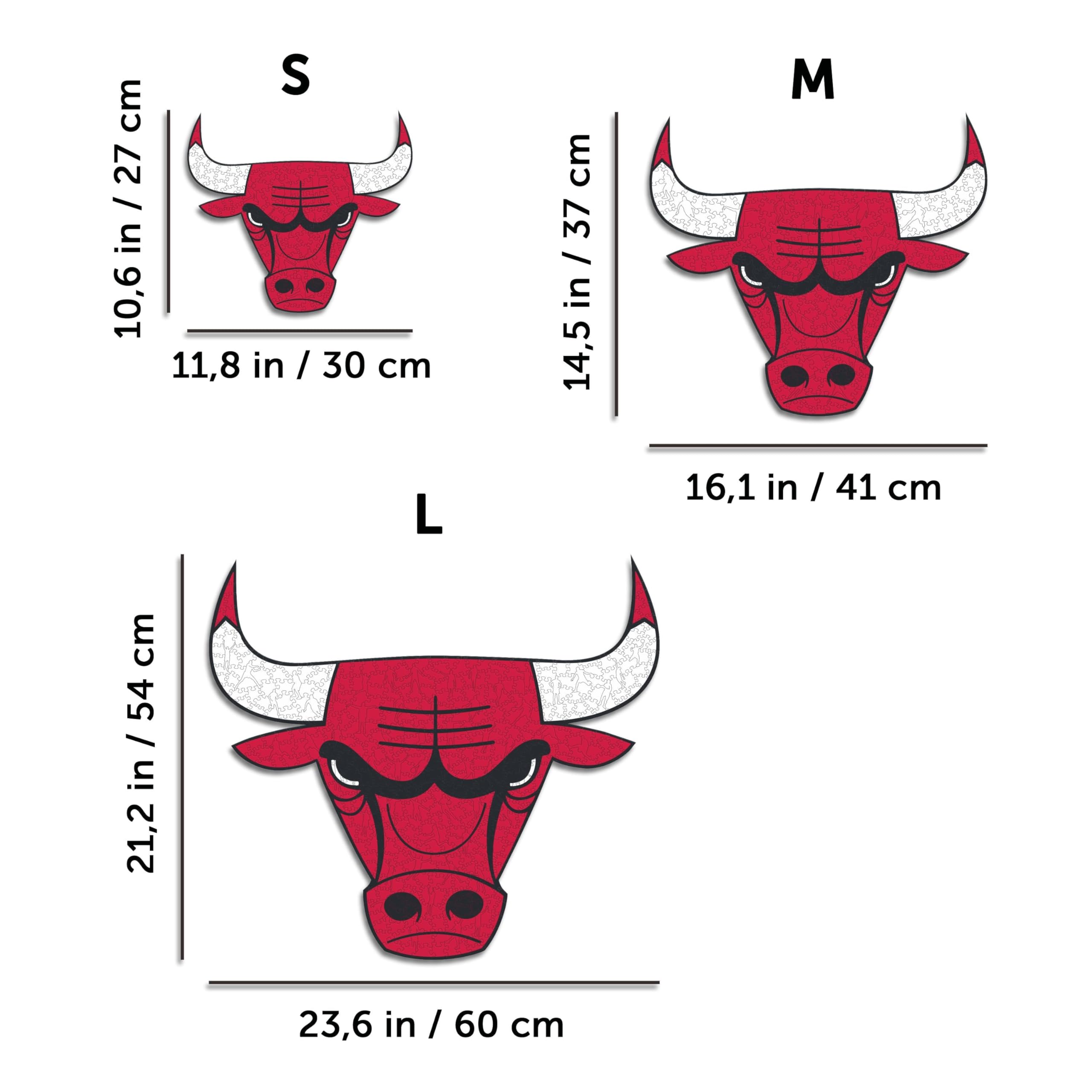 Iconic Puzzles - Drewniane puzzle NBA, wielokolorowe, M, 270 sztuk, ChicagoBulls-M