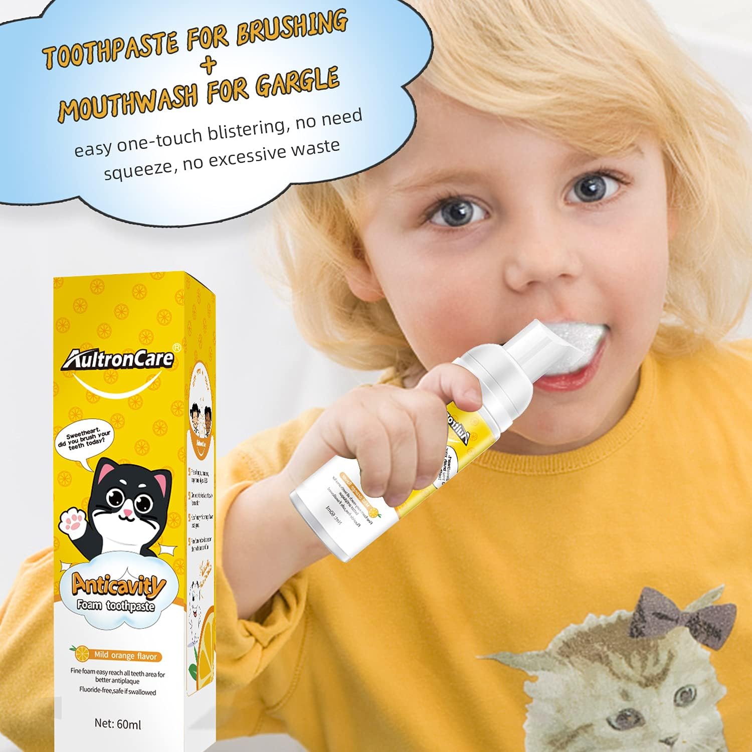 Buy Kids Foam Toothpaste Fluoride Free Anticavity Toothpaste With Orange Flavor 60ml Bubble Toothpaste For Children S Electric Toothbrush Auto Brush New 2021 Formula Online In Vietnam B08y6l7rcc