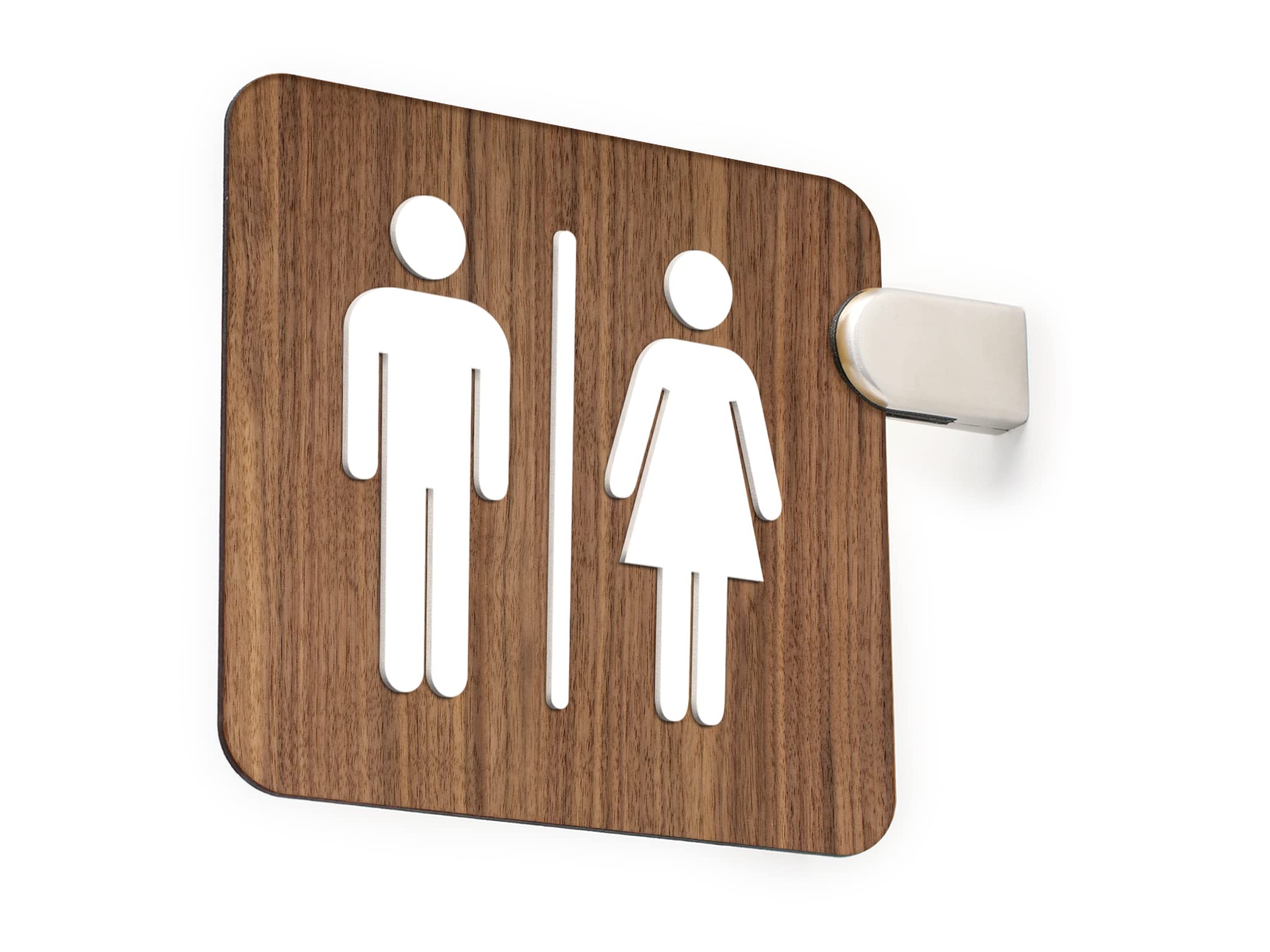 Signs - Enseigne drapeaux double face, en relief (toilettes hommes femmes, restroom, toilettes, salle de bain) Panneau de indication WC pour les couloirs et les espaces (Classic)