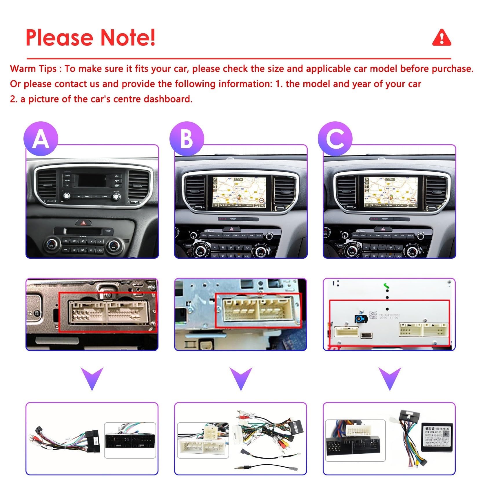 Autoradio Double DIN 9" pour KIA Sportage 4 2018-2021 | Android 15, Carplay sans fil, Android Auto, écran tactile, GPS navigation, WiFi, SWC commande volant(A,A1 1G+32G)