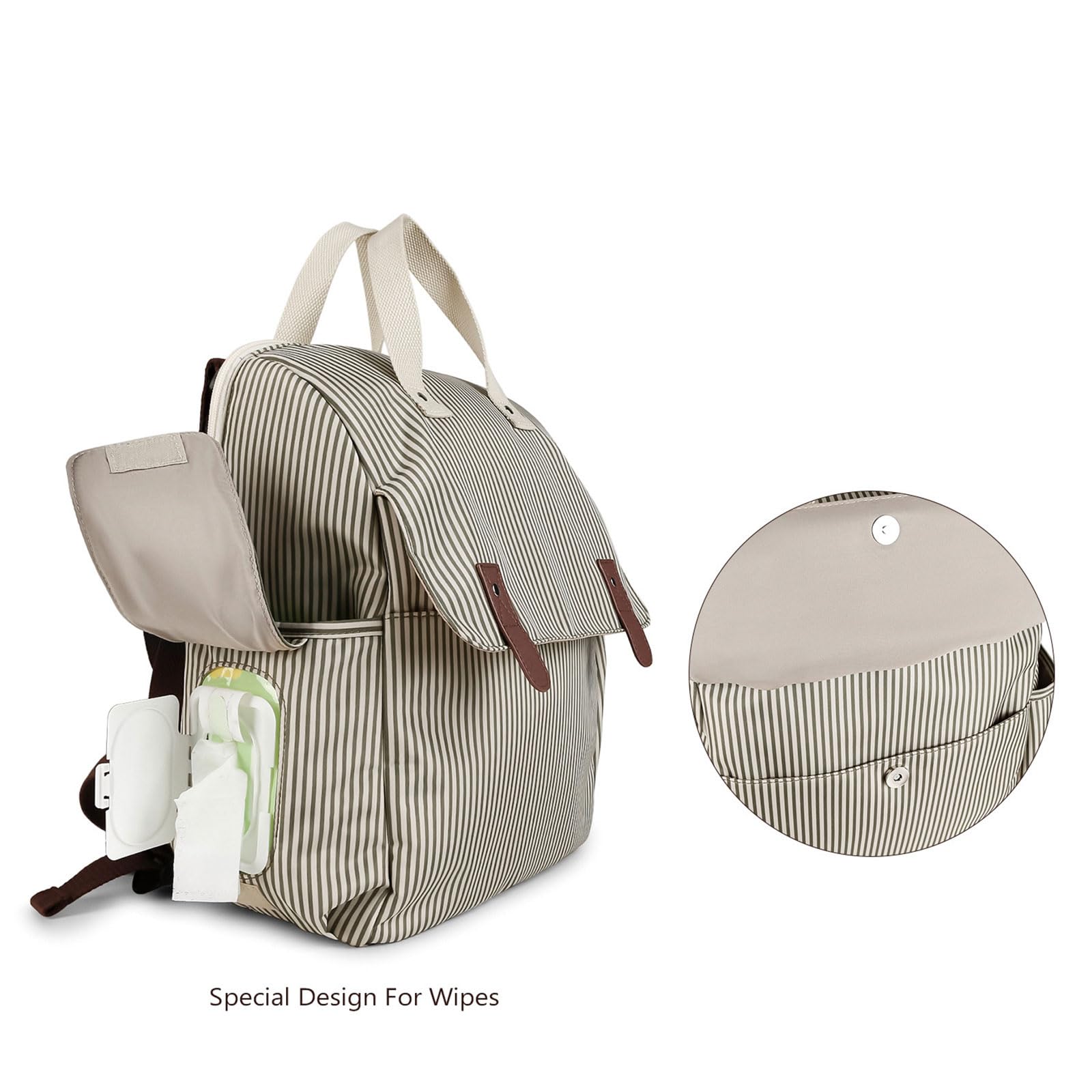 Rucksack mit tragbarer Wickelunterlage, multifunktionale Windelunterlage, Kinderwagen Rucksack für Mütter und Neugeborene, Babywindel Wickeltasche