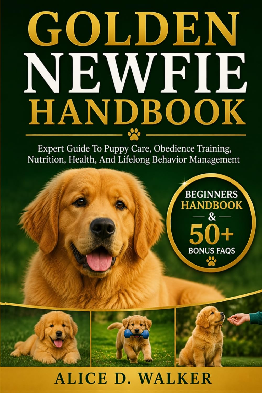 GOLDEN NEWFIE HANDBOOK: Expert Guide To Puppy Care, Obedience Training, Nutrition, Health, And Lifelong Behavior Management