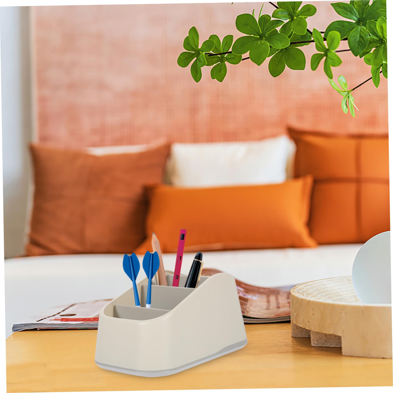 SHINEOFI 5piezas Caja De Almacenamiento Multifuncional Para Escritorio Organizador De Remotos y Accesorios Diseño De Múltiples Compartimentos Para Móviles Llaves y Cosméticos Para Salas
