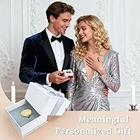 Vista 6 de SUPHELPU Anillo con medallón ovalado para mujer, anillos personalizados grabados con foto y nombre, regalos personalizados para Navidad y memorial