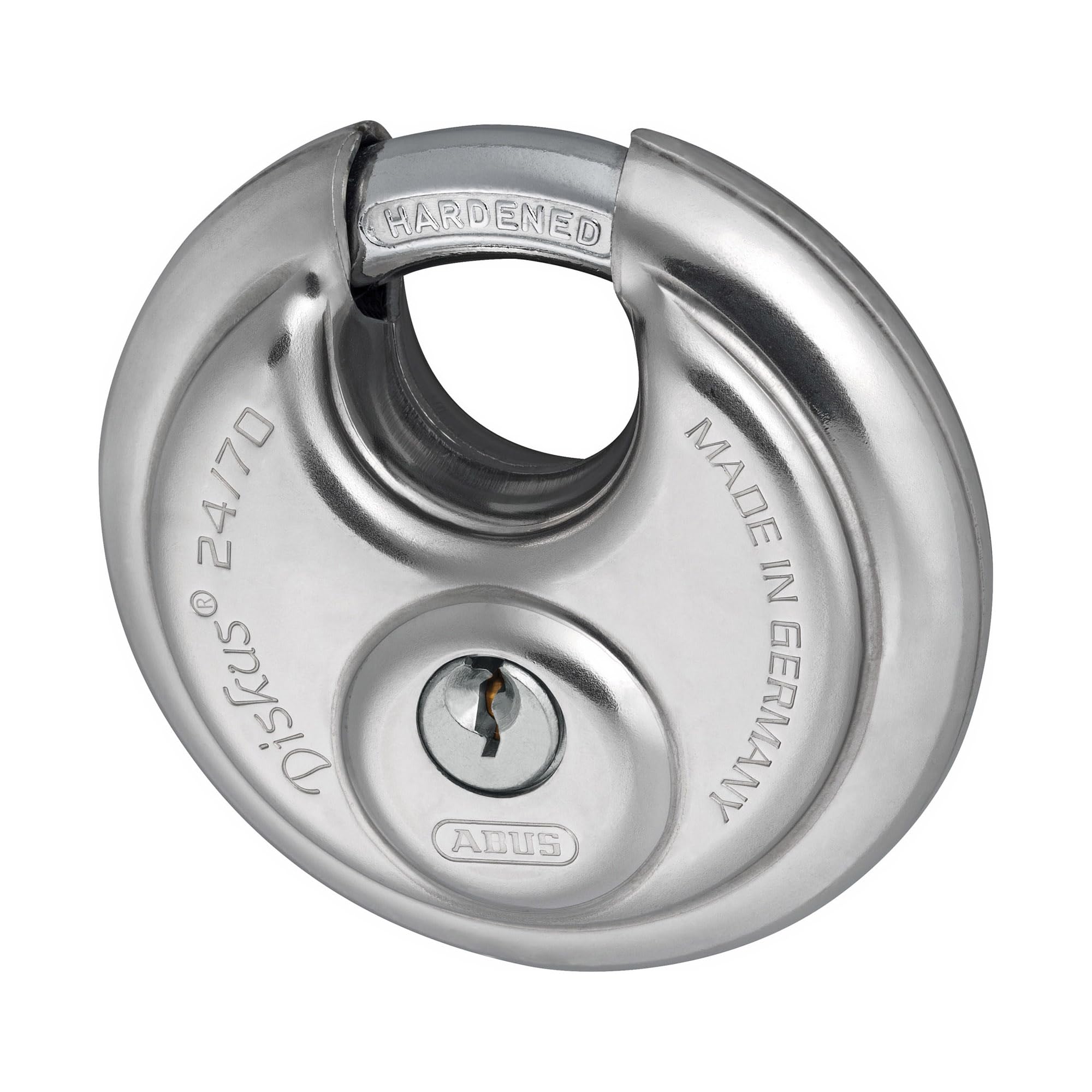 ABUS Lucchetto a Disco 24/70 - Acciaio Inox, Alta Sicurezza Antitaglio