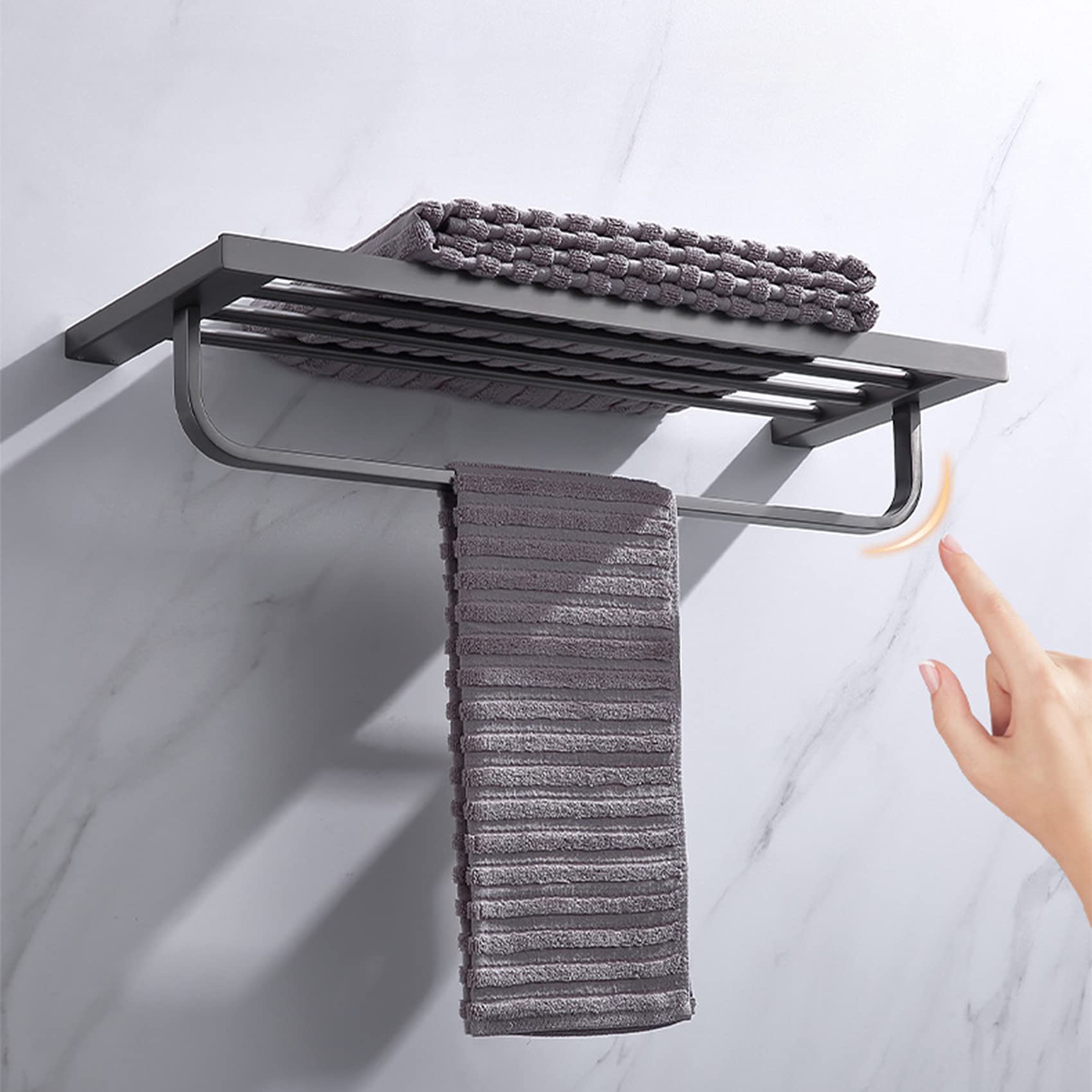 Wieszak na ręczniki ścienny, stal nierdzewna, antykorozyjny, podwójny, odporny na zużycie wieszak na ręczniki, pogrubiona podstawa jest bezpieczna i nie rani (
