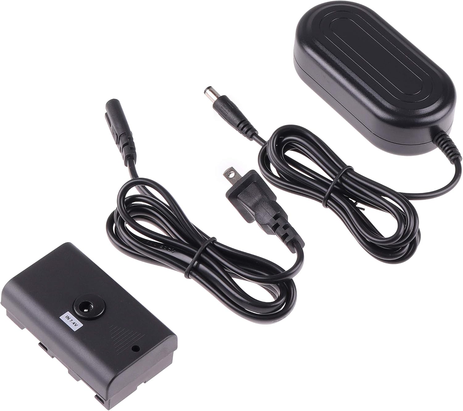 Foto4easy AC Power Adapter with NP-F Dummy Battery DC upler for Sony NP-F970 NP-F960 NP-F770 NP-F750 NP-F550 to Power Video LED Light Camera Monitor,Black