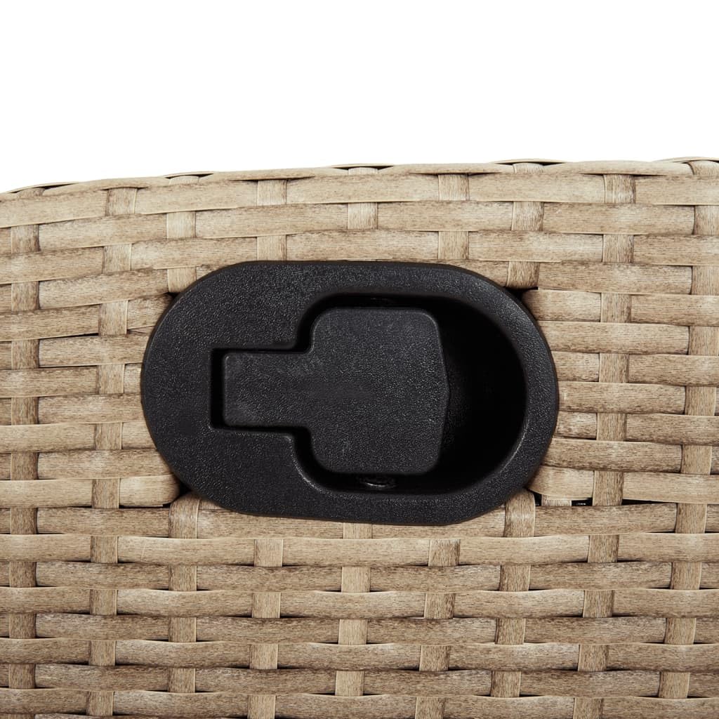 Hothingwell - Conjunto de jardín (5 piezas, ratán beige, mesa de vidrio templado) | Respaldo ajustable, cojines de goma extraíbles, lavable, resina trenzada duradera