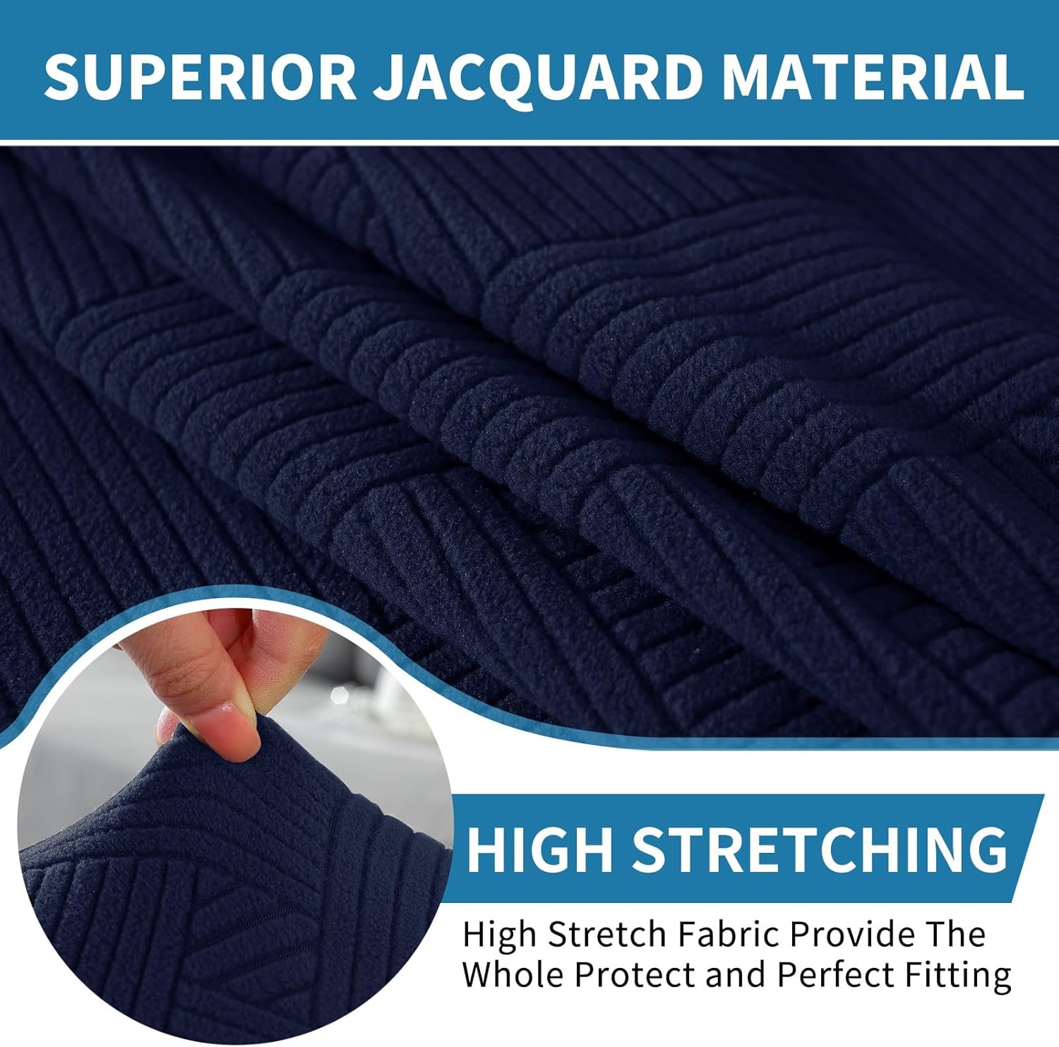 Dining Chairs Cover Set of 6,Chair Covers for Dining Room Stretch Parson Chair Slipcovers Removable Washable Kitchen Chairs Seat Covers,Navy Blue