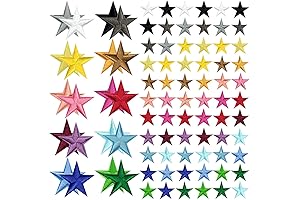 80pcs Star Iron on Patches, Star Sew Embroidered Patches Appliques Embellishments Small,...