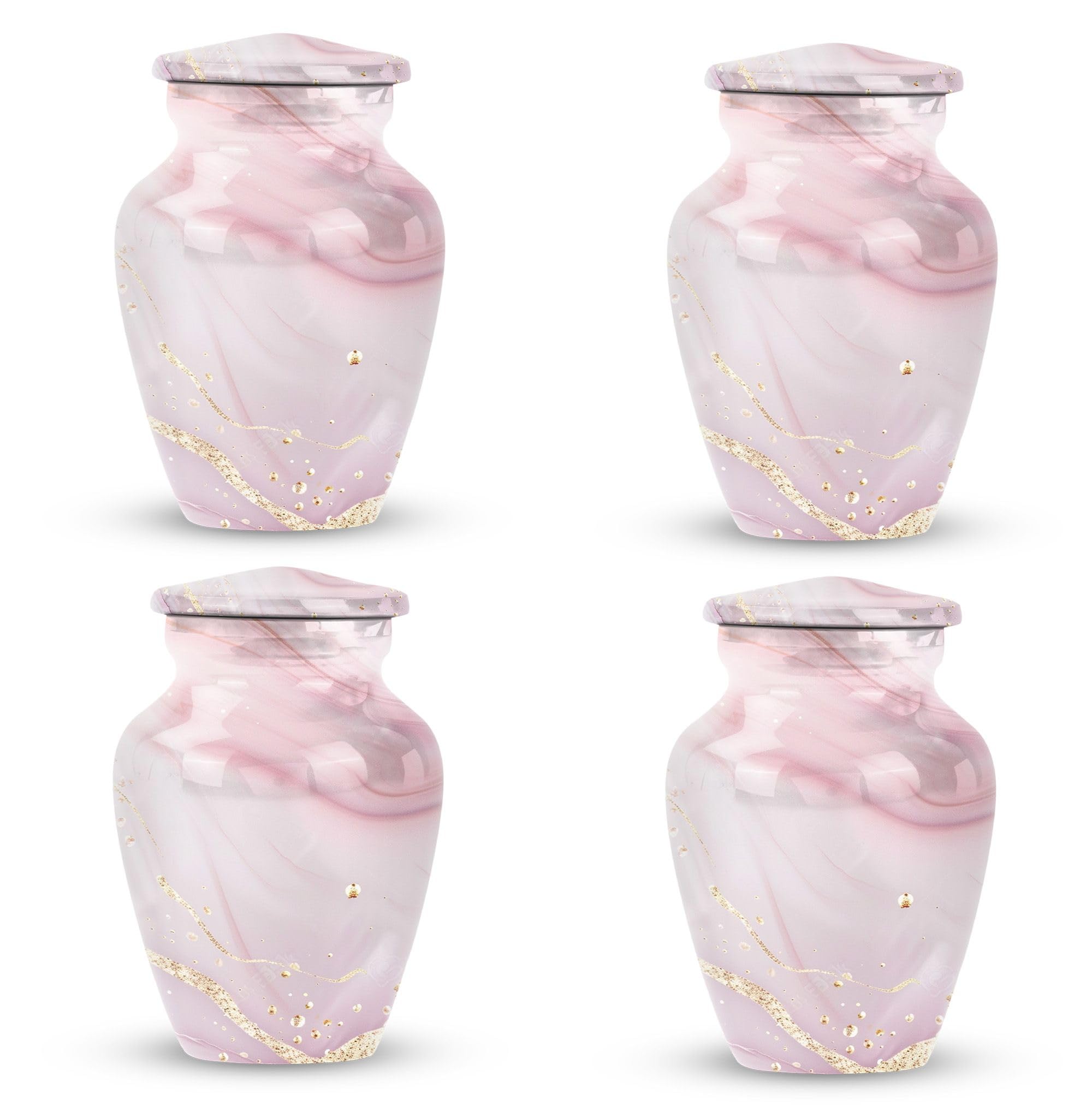 Abstract Swirl Design Urn, Metal Urn for Ashes Adult Male, Urns for Human Ashes Adult Female, Funeral Urns, Keepsake Urns for Human Ashes, Small Urns for Human Ashes (Size - 3 Inch, 4 Pcs)