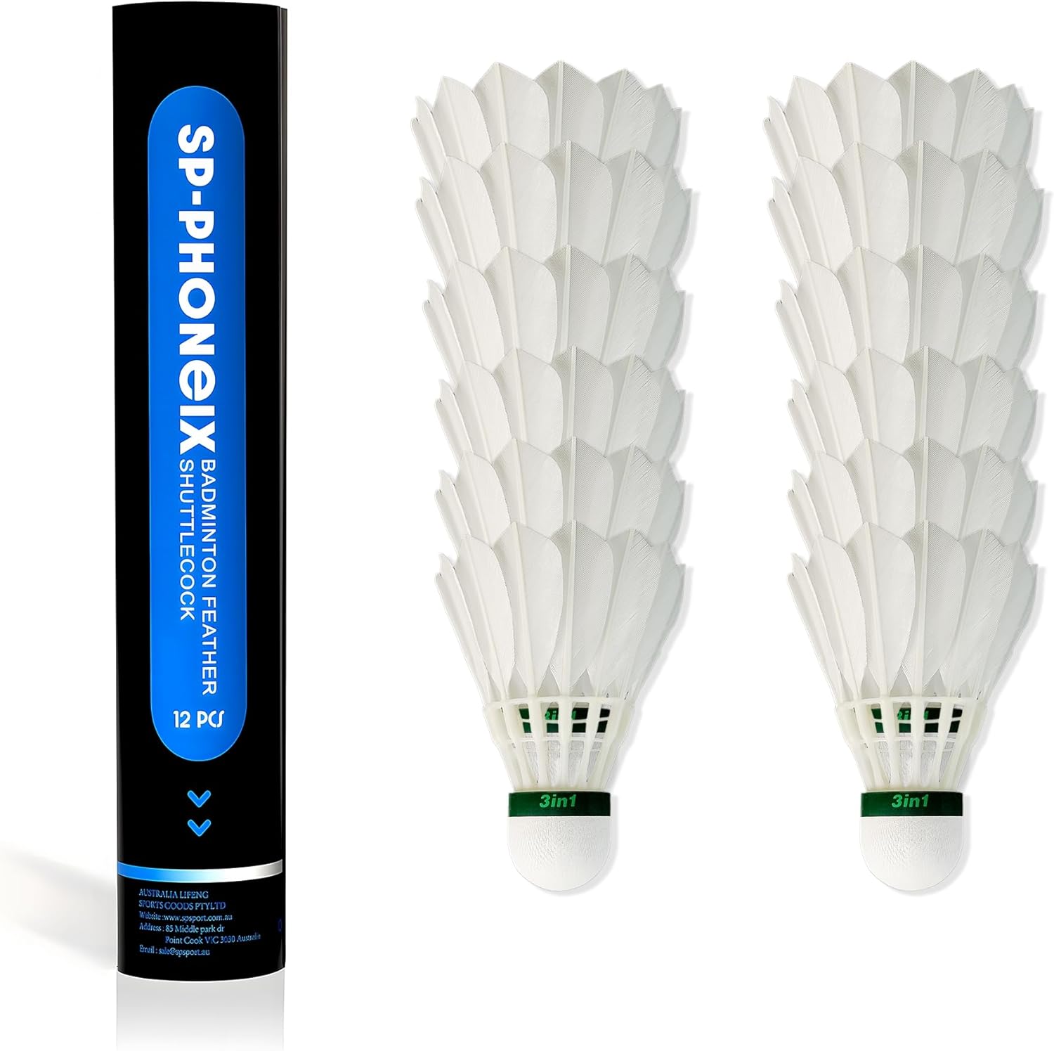 12-Pack Goose Feather Badminton Shuttlecocks with High Durability Badminton Birdies Balls Model 901