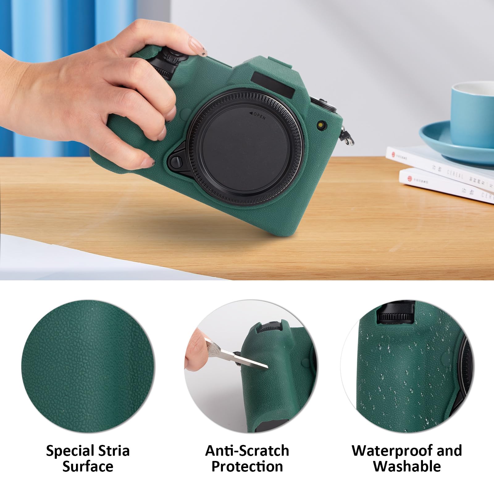 MUZIRI KINOKOO Silikon-Schutzhülle Für Fuji GFX 100S II / 100S / 50S II – Weich, Rutschfest & Mit Verbessertem Griff – In Schwarz