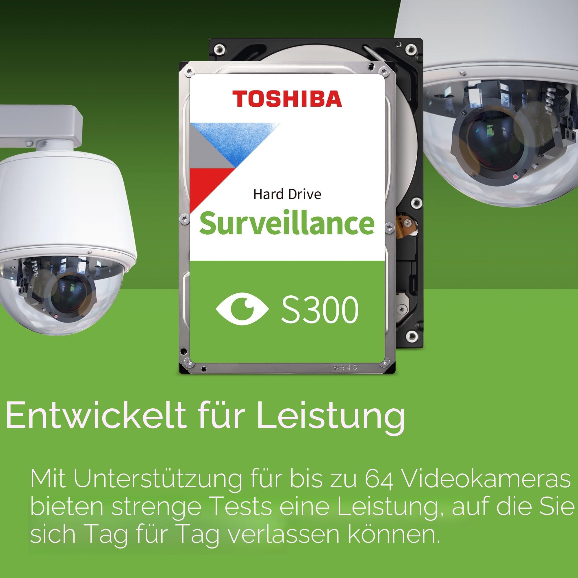 Toshiba 4TB S300 Surveillance HDD - 3.5' SATA Internal Hard Drive Supports up to 64 HD cameras at a 180TB/Year workload (HDWT720UZSVA)
