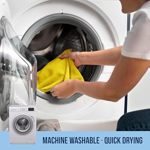 Miniatura 3 de GREEN LIFESTYLE Paño de gamuza, paño de limpieza de microfibra, paquete de 50 unidades, limpieza de toallas sin bordes, toalla de microfibra para