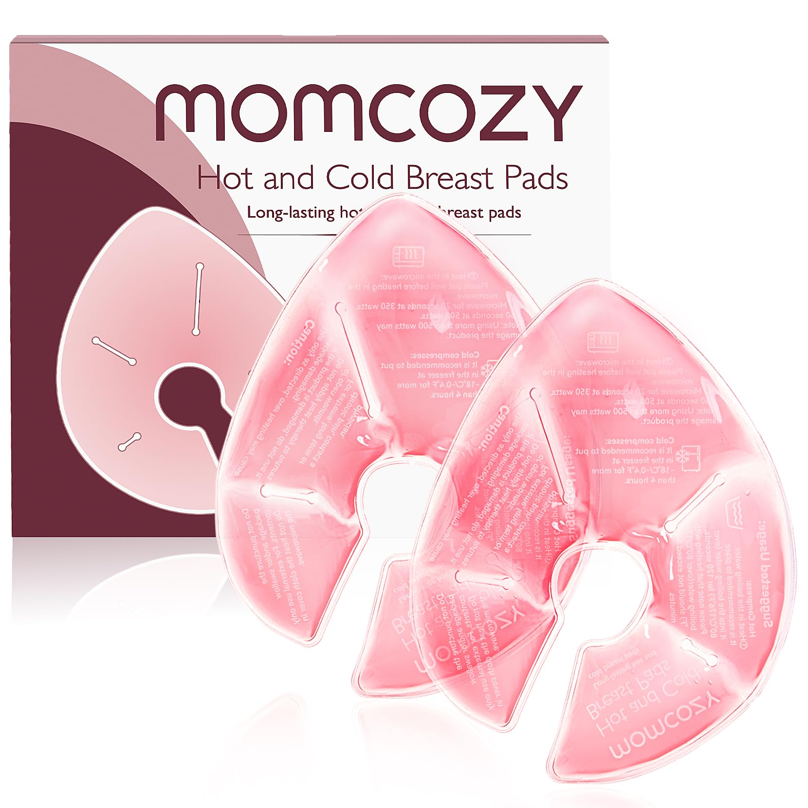 Momcozy Breast Therapy Packs, Hot and Cold Breast Pads with 2 Soft Covers, Breastfeeding Essentials for Relieve Clogged Ducts, Nipple Pain, Improve Milk Flow, Engorgement, 2 Pack