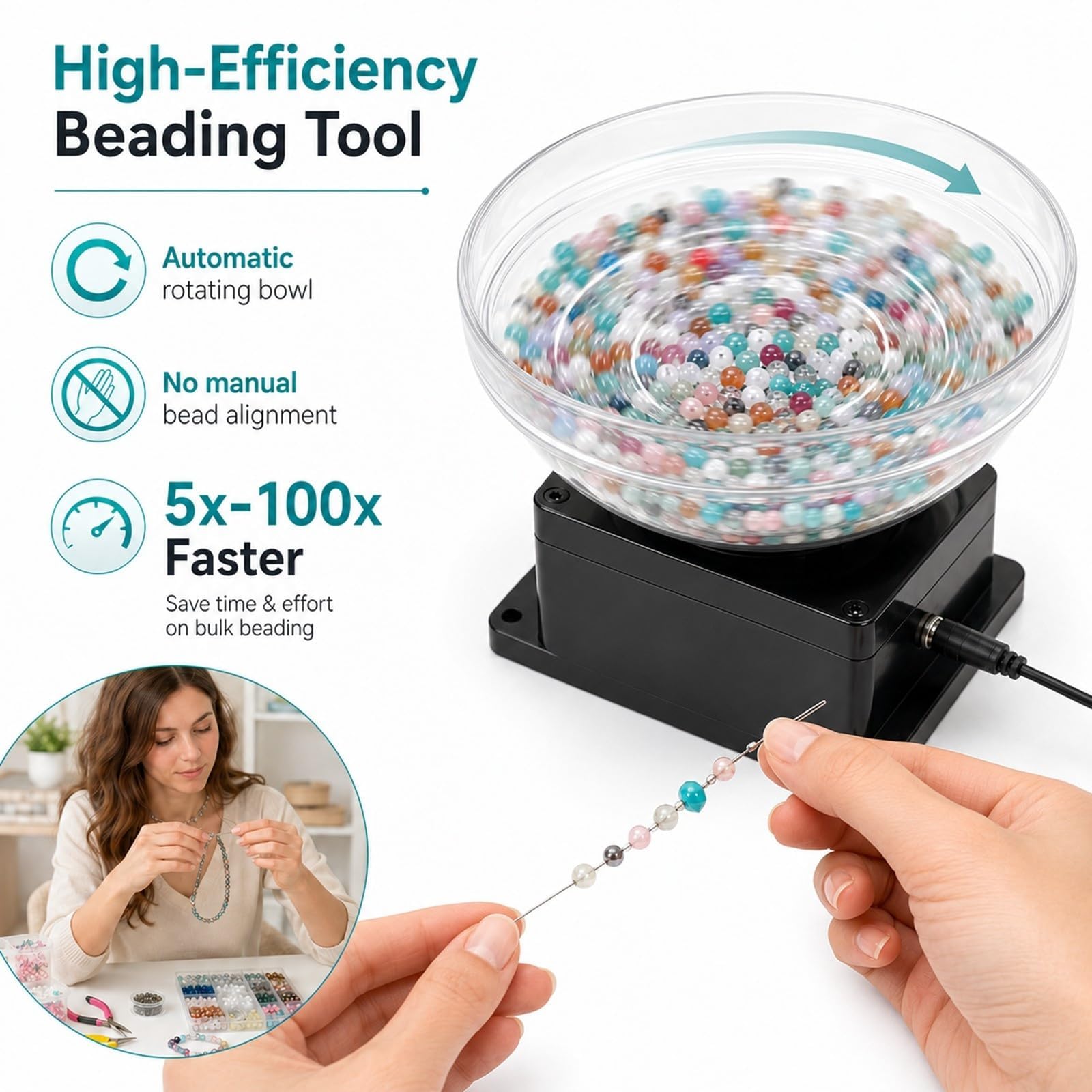 Kit de Toupie Électrique pour Perles pour la Fabrication de Bijoux