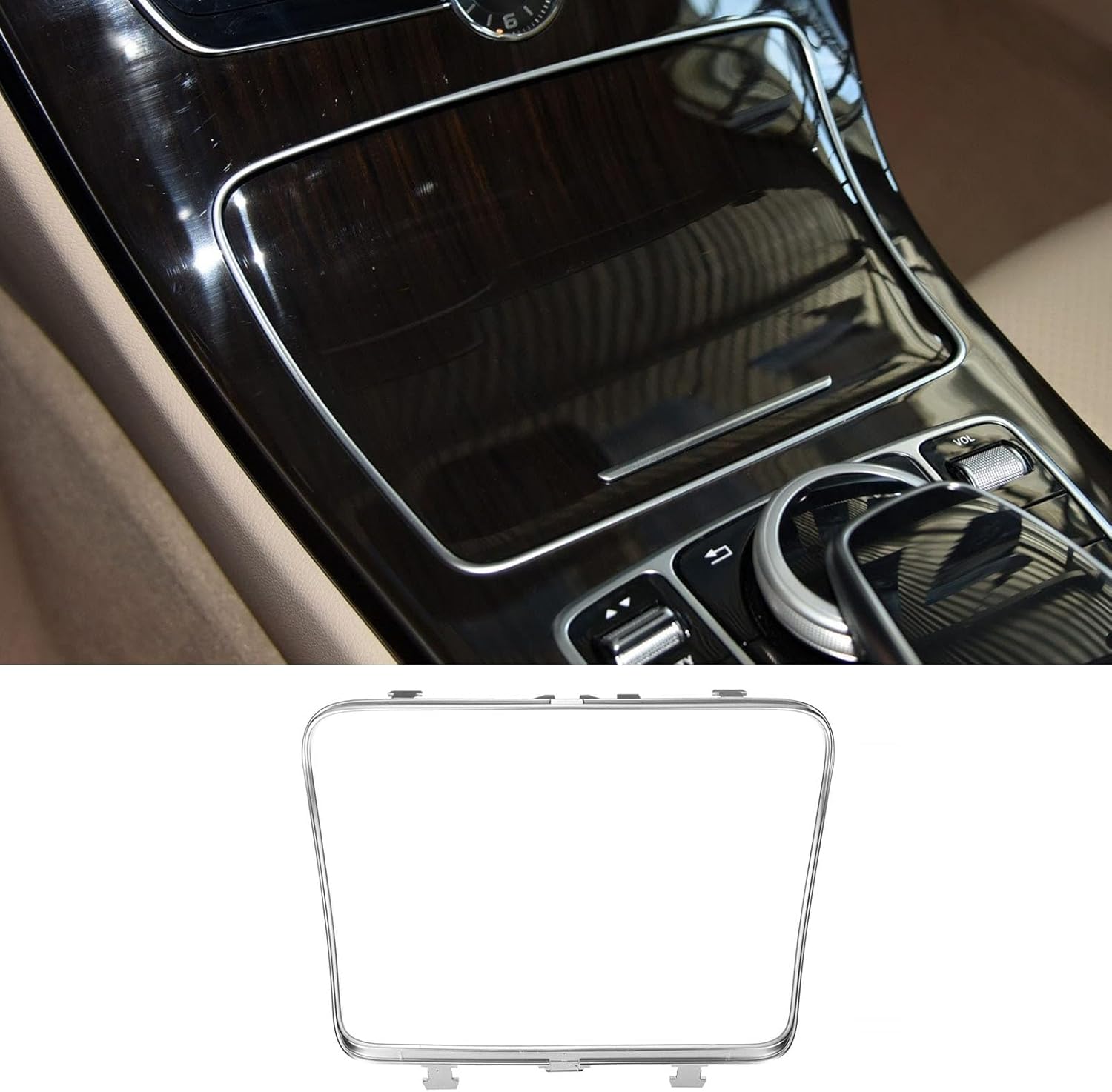 TTCR-II Compatible with Mercedes Benz Center Cup Holder Trim, for C Class GLC Class Center Console Cup Holder Trim 205 683 0900, for 2015-2021 W205 C300 C400 C63 and 2016-2023 W253 GLC 300